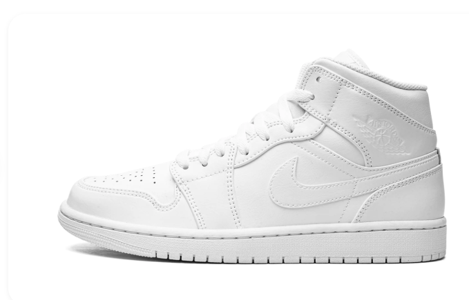 Air Jordan 1 Mid Triple White 554724 136
